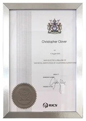 Certificado RICS Christopher Clover