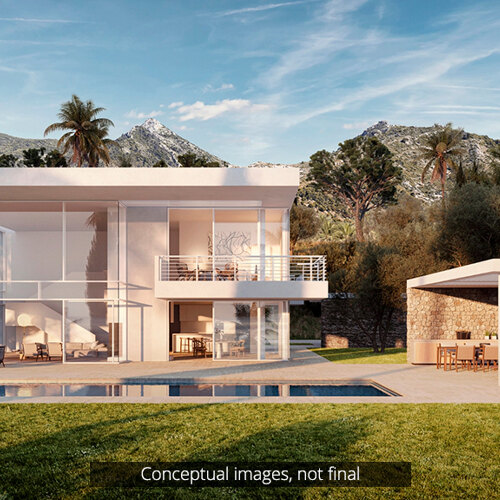 Een visuele interpretatie van het mogelijke ontwerp van de woningen in het Four Seasons Marbella Resort