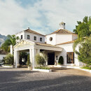The entrance to Marbella Club Hotel, one of Marbella’s most iconic Landmark hotels, with La Concha in the background.