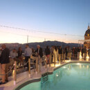Rooftop terrace with pool and sunset views during the General Meeting GIPE reception in Málaga.