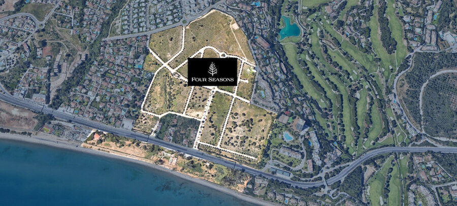 Four Seasons masterplan on beachfront land highlighting Marbella East resort investment opportunities