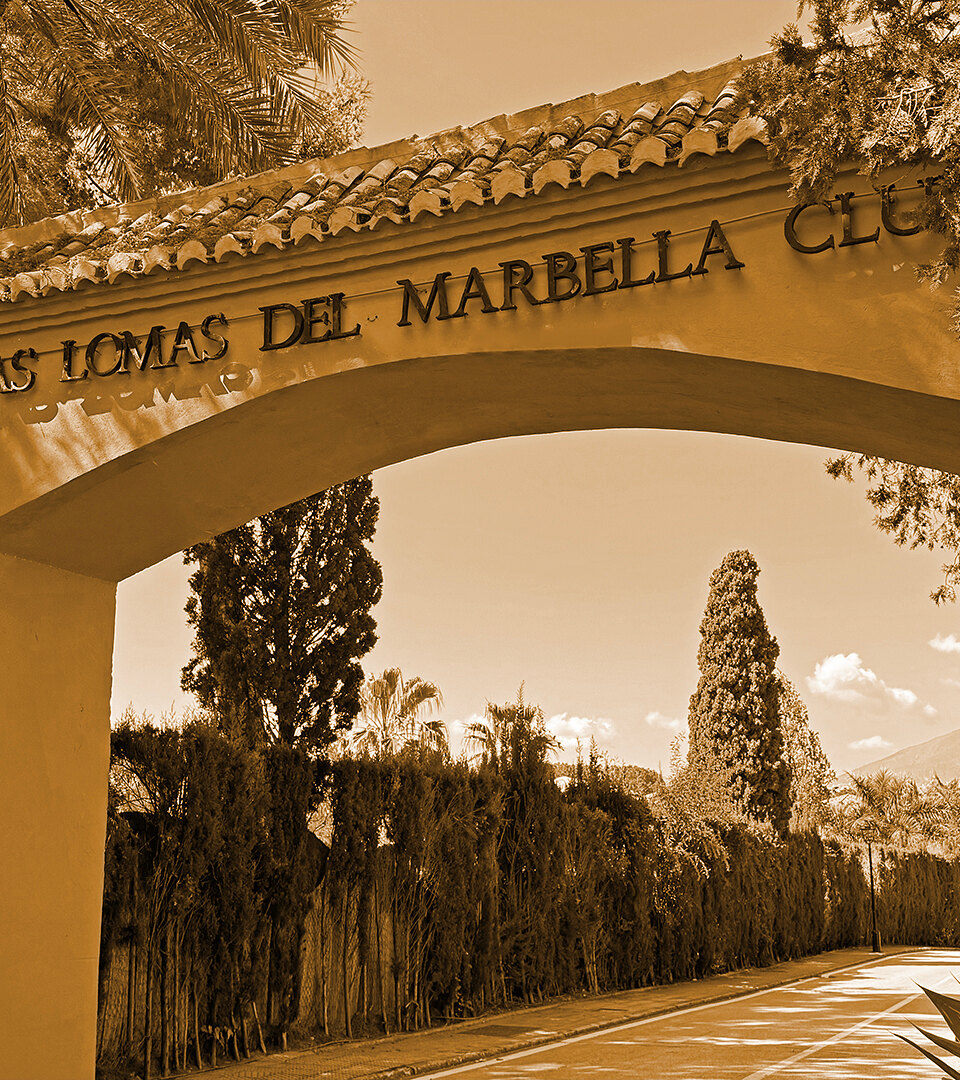 Entrance arch of Las Lomas del Marbella Club on Marbella’s Golden Mile