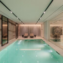 Heated indoor pool and lounge area in one of the most exclusive villas in Marbella with spa