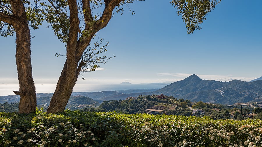 Stunning panoramic Mediterranean views from La Zagaleta.