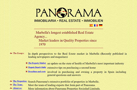 Panorama lauches one of the first Internet property websites specific to Marbella area.