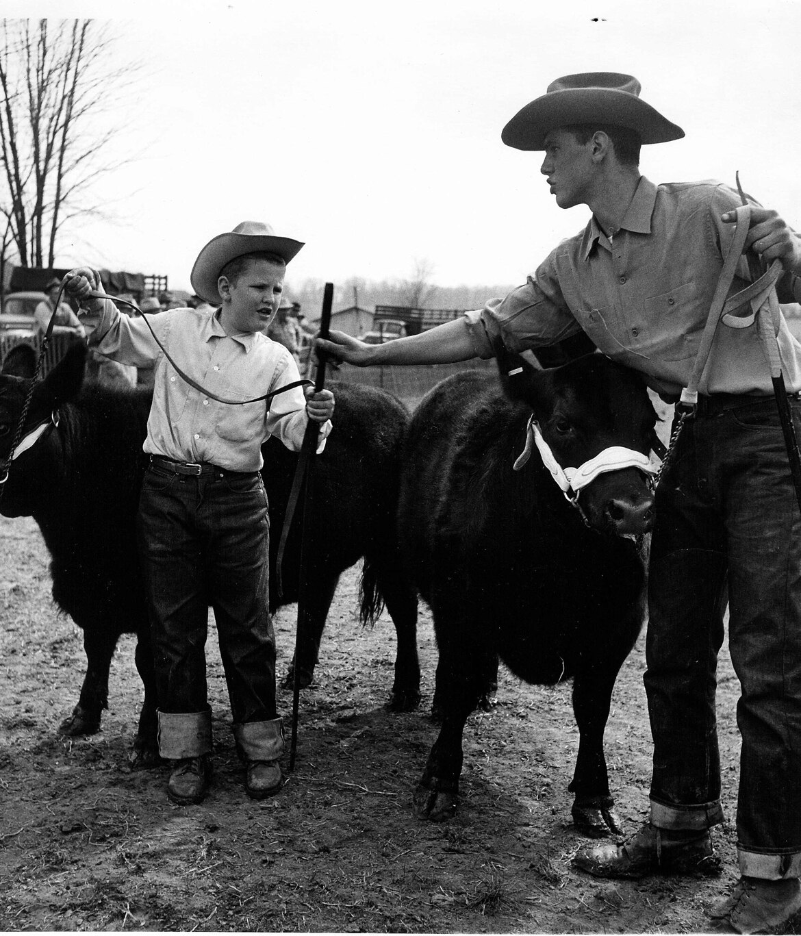 Chris et son frère à une exposition de bétail vers 1958