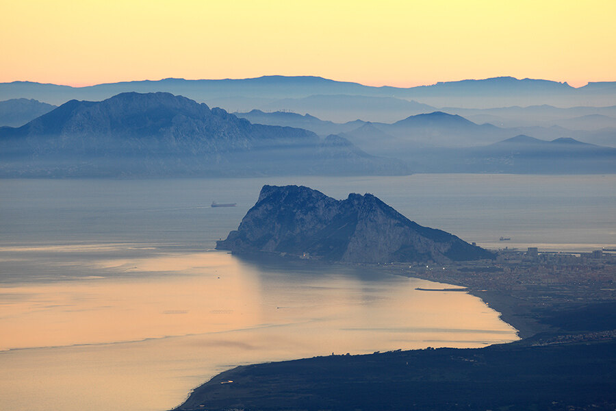 Aerial view of the Rock of Gibraltar