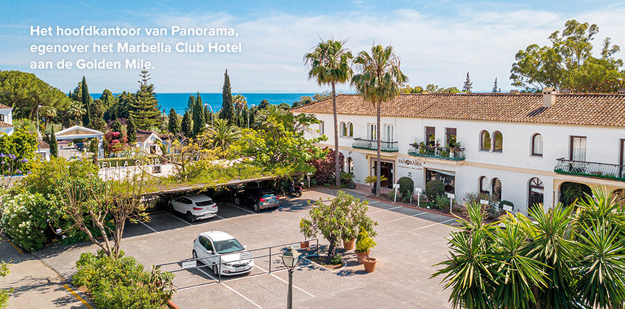 Het hoofdkantoor van Panorama, tegenover het Marbella Club Hotel aan de Golden Mile.