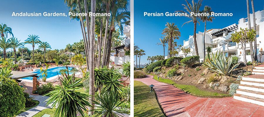 Andalusian Gardens & Persian Gardens in Puente Romano, Marbella