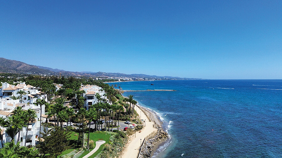 View of beach properties in Marbella