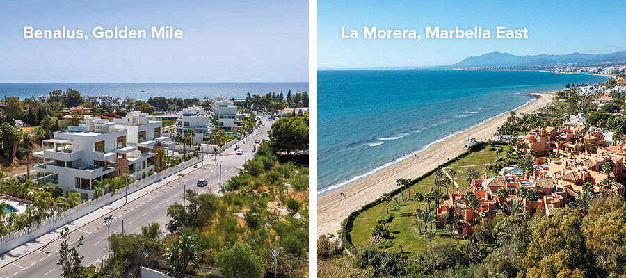 2 areas of Marbella, Benalús in the Golden Mile and La Morera in Marbella East