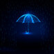 Home insurance. Rain falling and umbrella covering from the rain