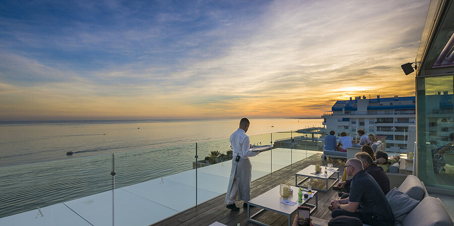 Belvue Rooftop bar at the Golden hour