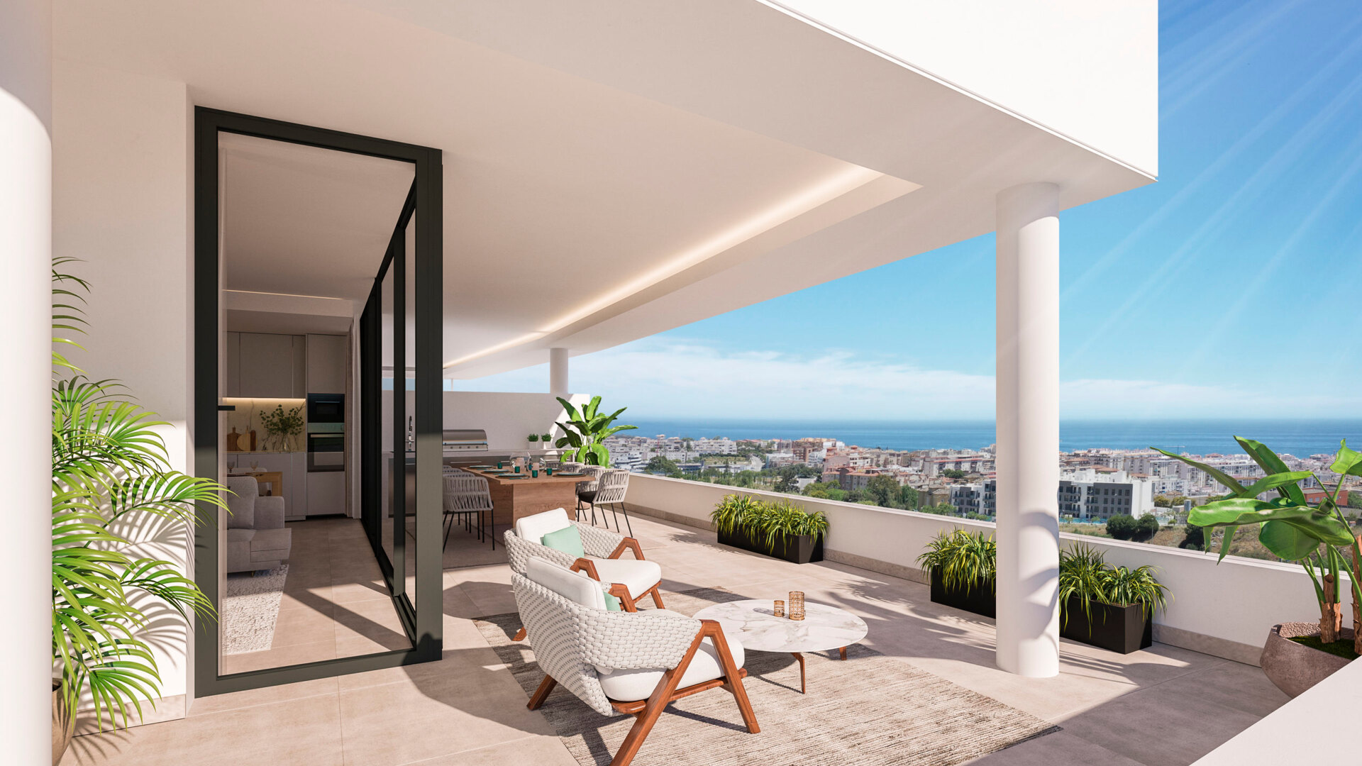 Bel appartement avec vue sur la mer à Estepona