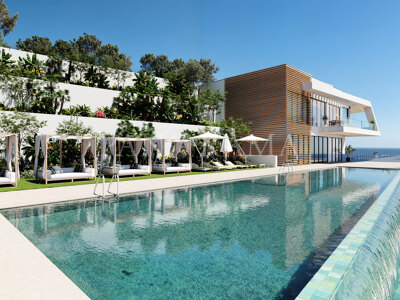 New project of townhouses with sea and mountain views in Elviria, Marbella