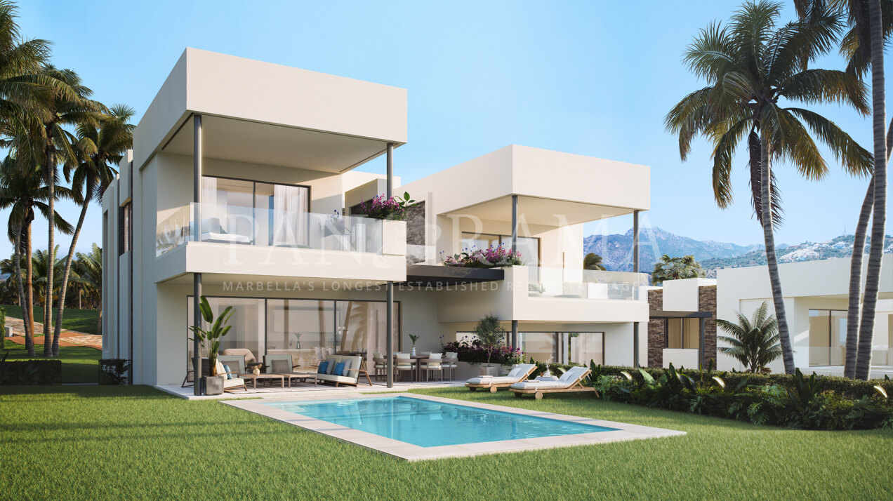 Villas jumelées modernes en construction à Santa Clara avec jardins privés et piscines