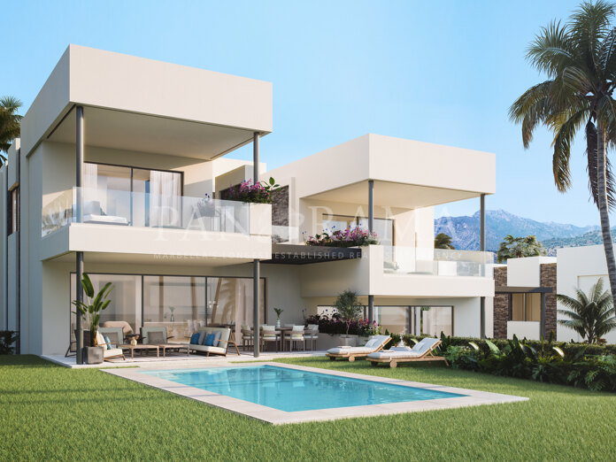 Modernas villas adosadas en construcción en Santa Clara con jardines privados y piscinas