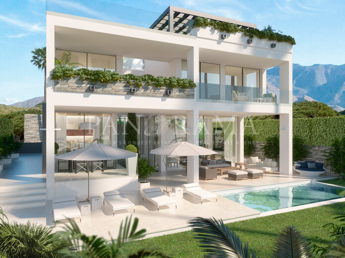 Onafhankelijke vrijstaande villa met een privézwembad in Estepona Golf