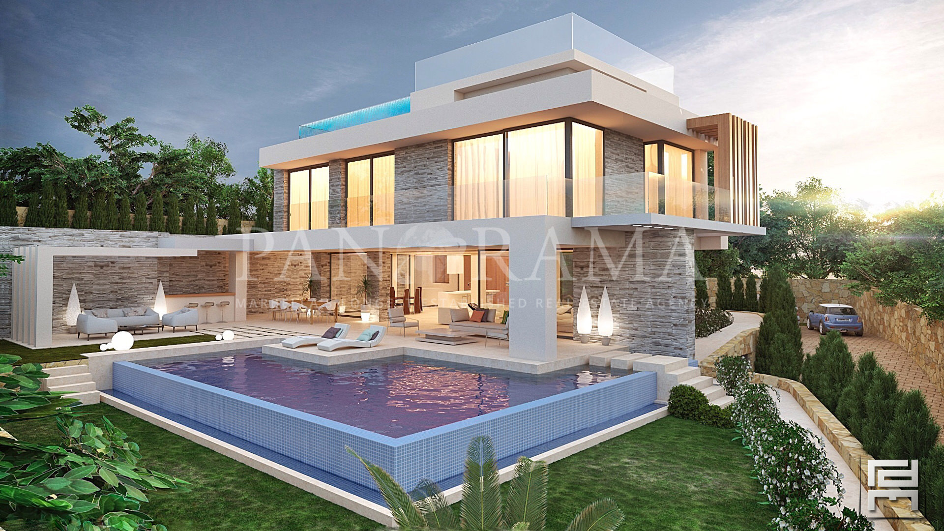 Nuevo proyecto de villas modernas con vistas al mar en la Milla de Oro