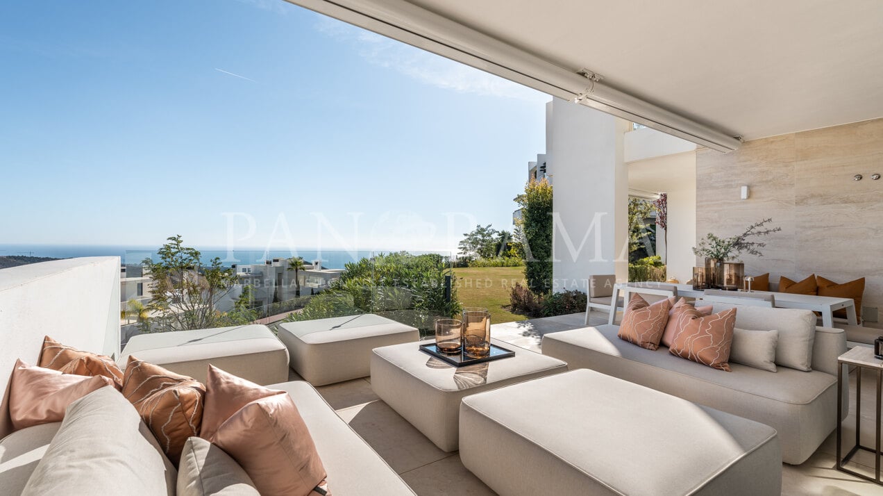 Appartement au rez-de-chaussée avec jardin privé et magnifique vue sur la mer à Palo Alto, Ojen