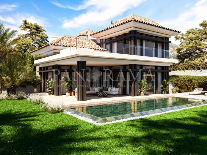 Villa contemporaine de style méditerranéen dans un emplacement prestigieux près du complexe Puente Romano et de la plage