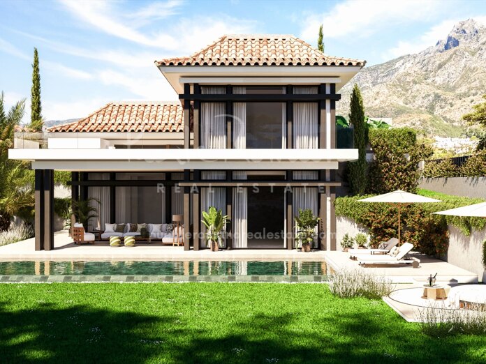 Contemporary mediterranean-style villa in a prestigious location near Puente Romano resort and the beach