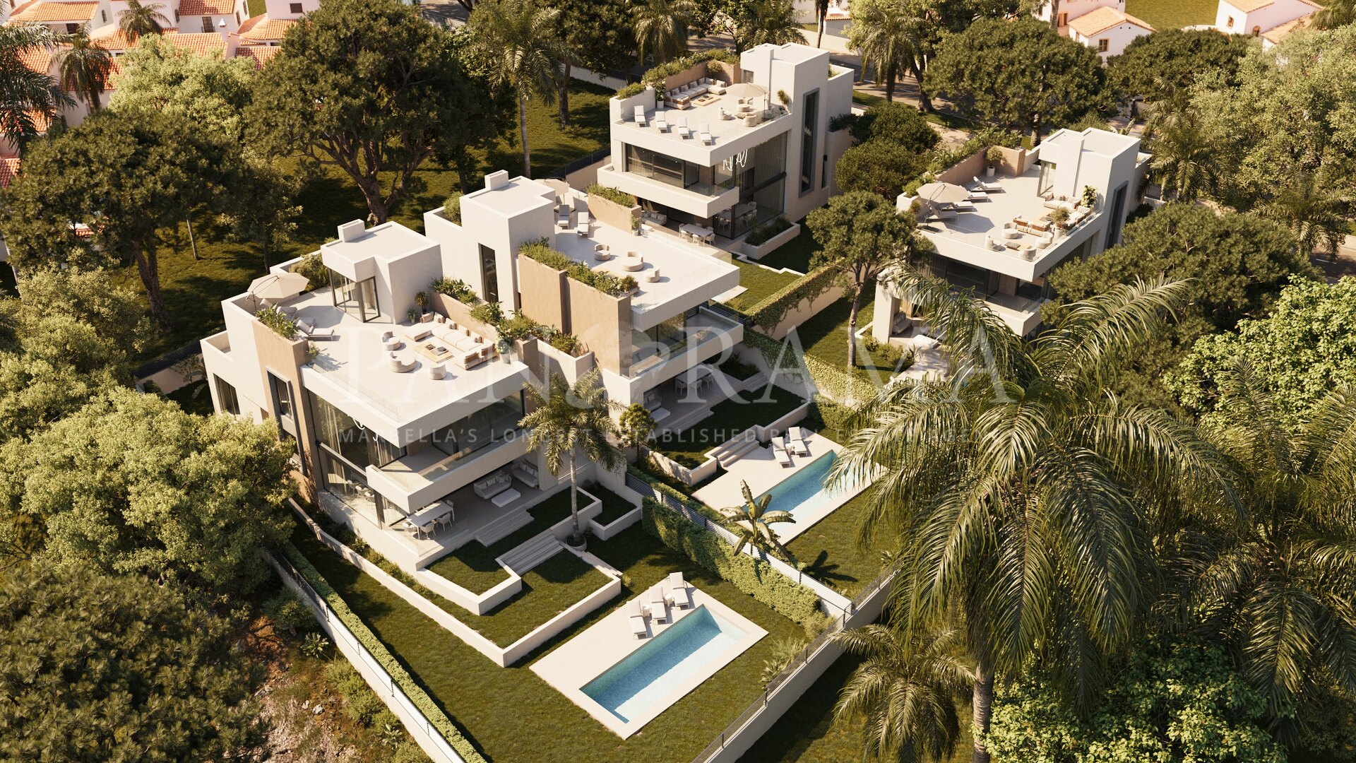 Project van vier luxe villa's op steenworp afstand van het strand van Marbella Oost