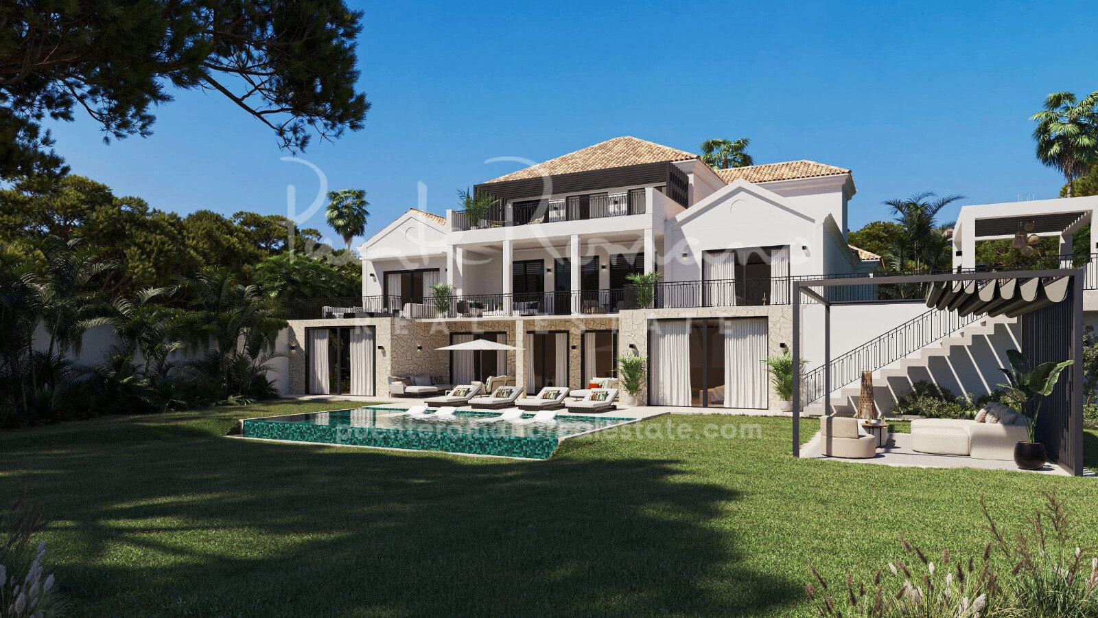 Proyecto de villa de lujo en Atalaya Golf en construcción