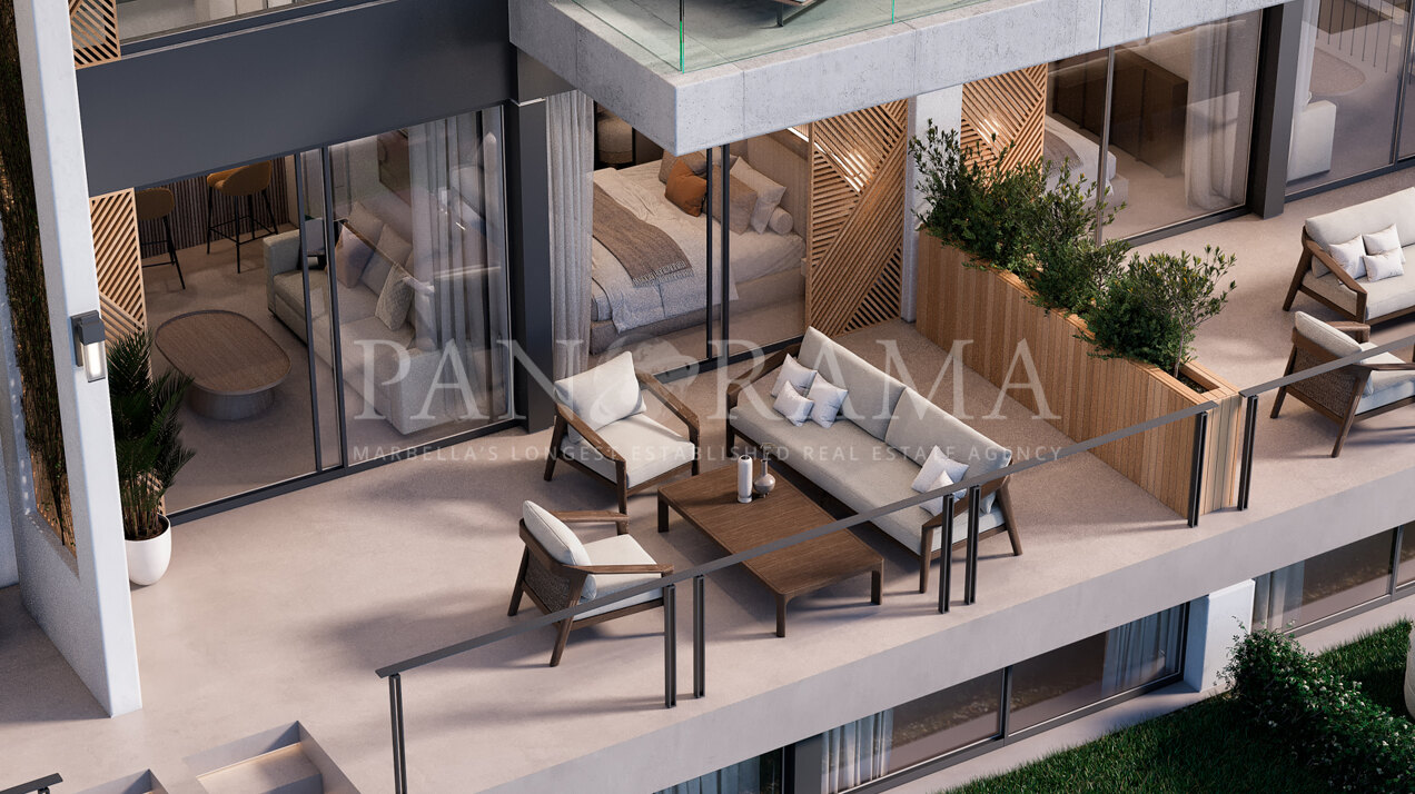 Appartement duplex avec accès direct à la terrasse et à la piscine dans un complexe d'apart-hôtel