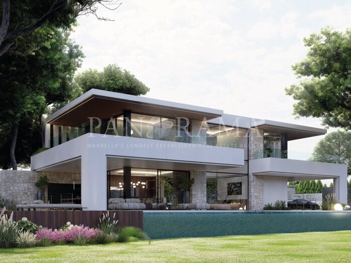 Oportunidad: parcela frente al campo de golf con proyecto de villa de lujo en Artola Alta, Marbella Este
