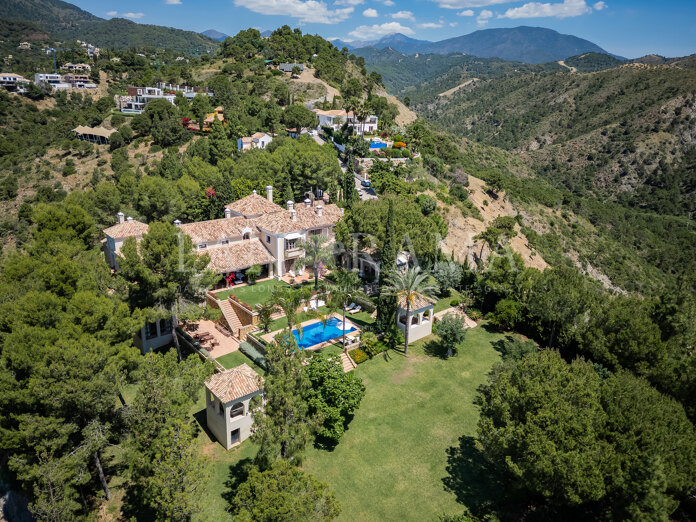 Villa Goya, a spectacular Mediterranean masterpiece with panoramic sea views and private tennis court in El Madroñal