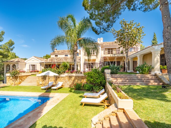 Spectacular Mediterranean masterpiece with panoramic sea views and private tennis court in El Madroñal