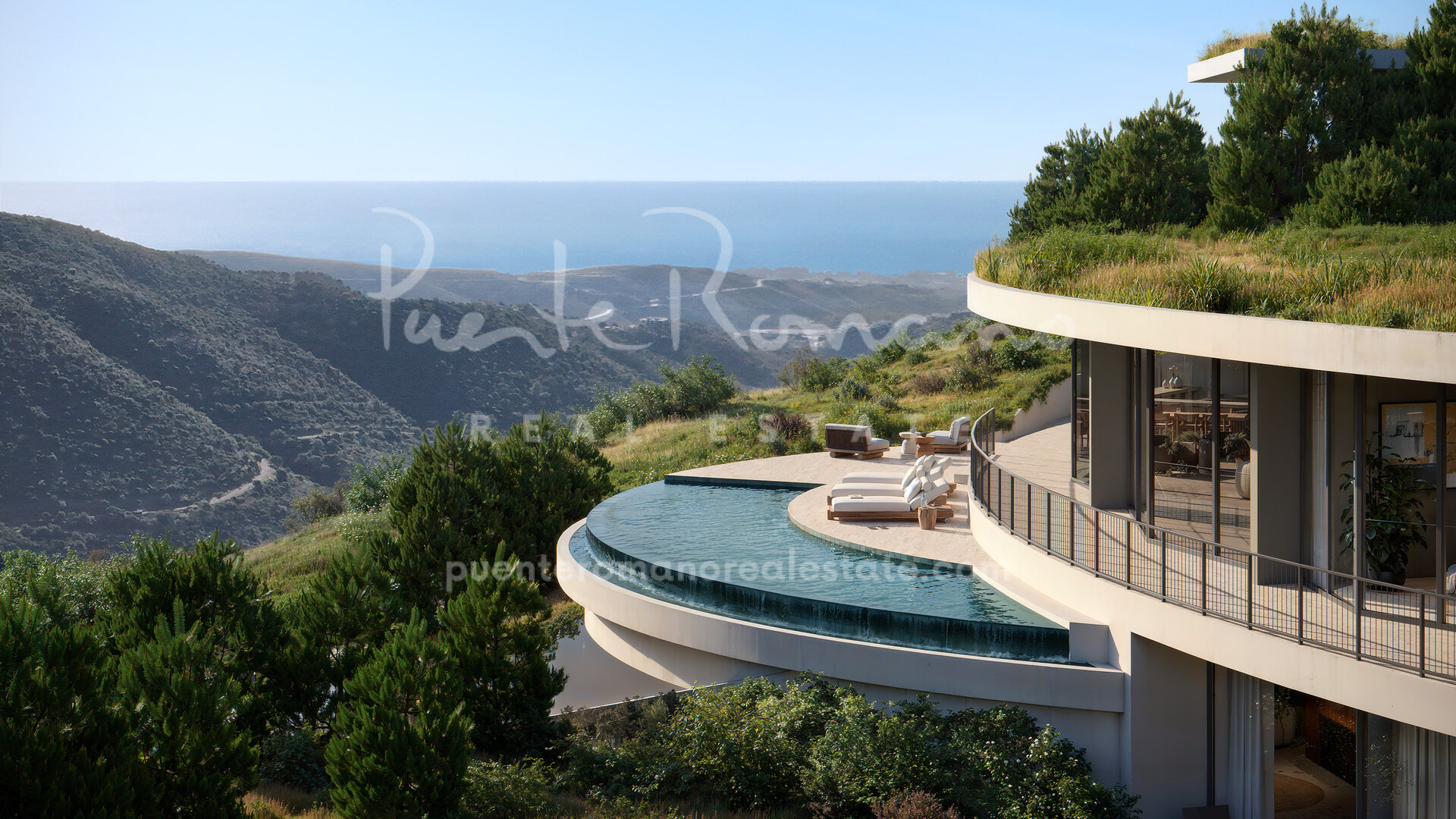 Impressive luxury villa with innovative design and panoramic views in the Monte Mayor valley
