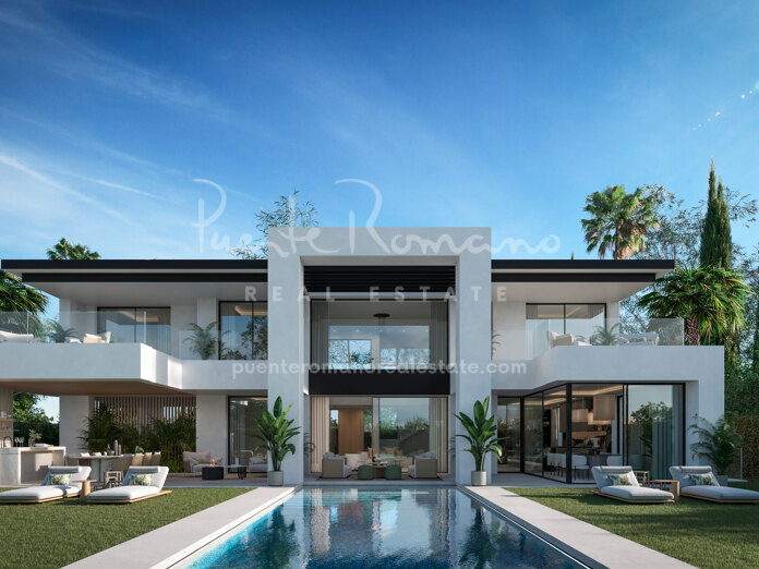 Nueva construcción de villas a poca distancia de los servicios en Bel Air, Estepona.