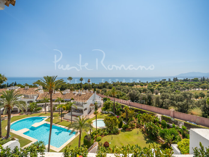 Two joined penthouses with exceptional panoramic views in Birdie Club, Río Real, Marbella