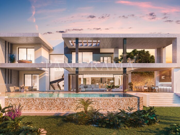 Nueva villa contemporánea en la exclusiva urbanización cerrada de Lomas del Virrey, Milla de Oro de Marbella