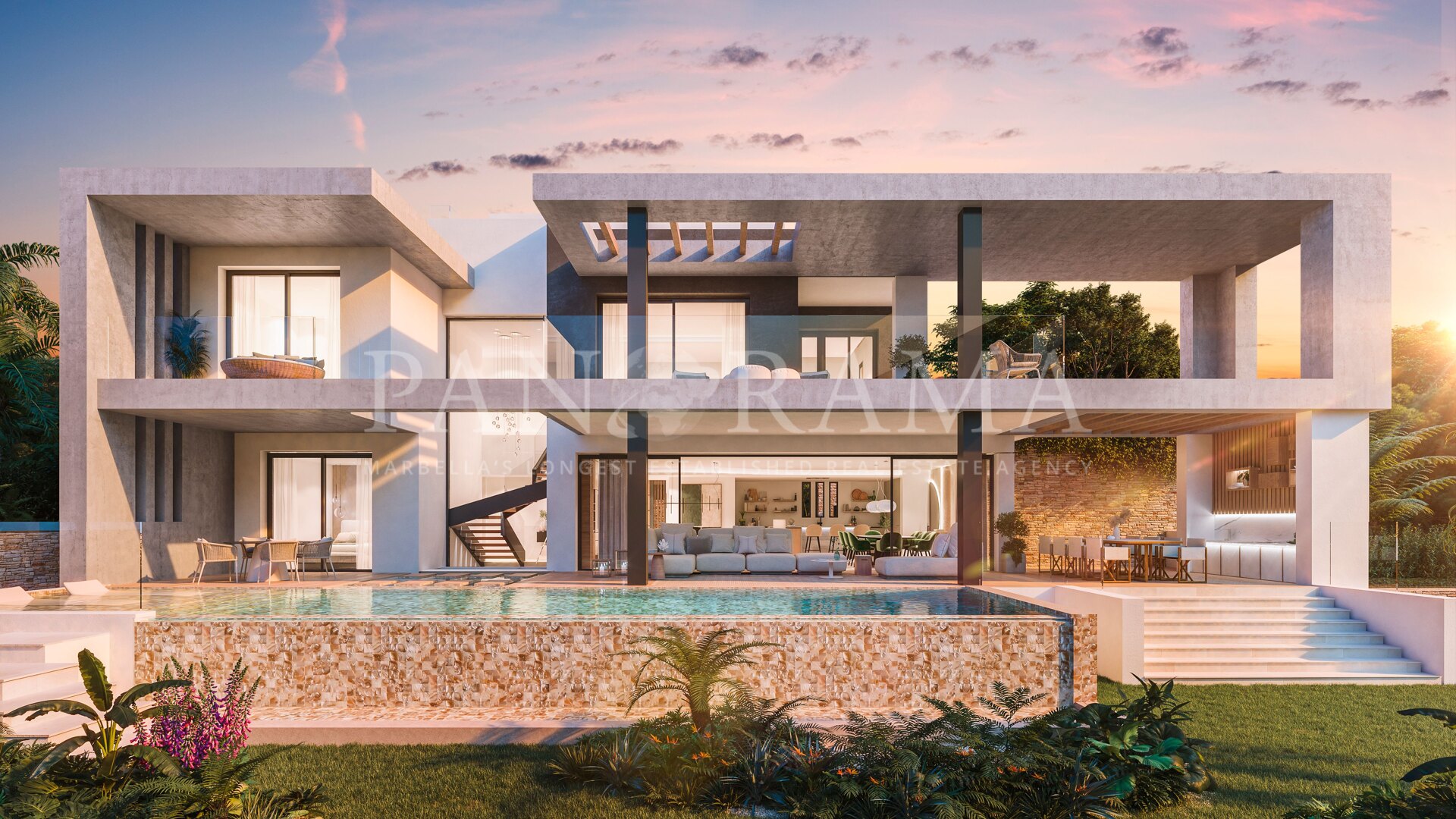 New contemporary villa in the gated community of Lomas del Virrey, Marbella Golden Mile