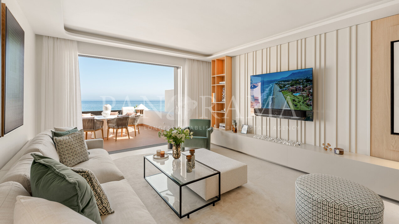 Seafront duplex with a sleek contemporary design in Bahia del Velerin, Estepona