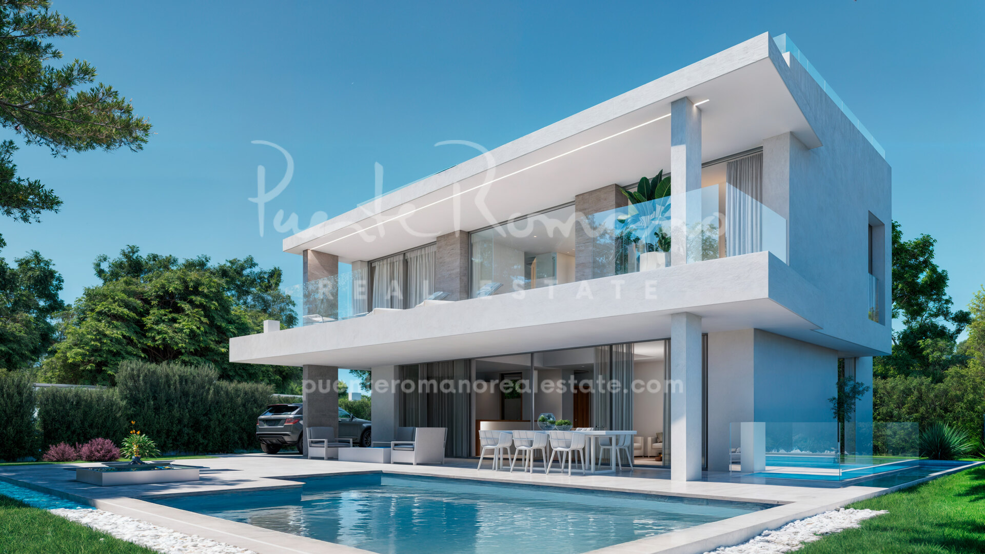 Modern elegant villas in Monte Biarritz with chill-out lounge area