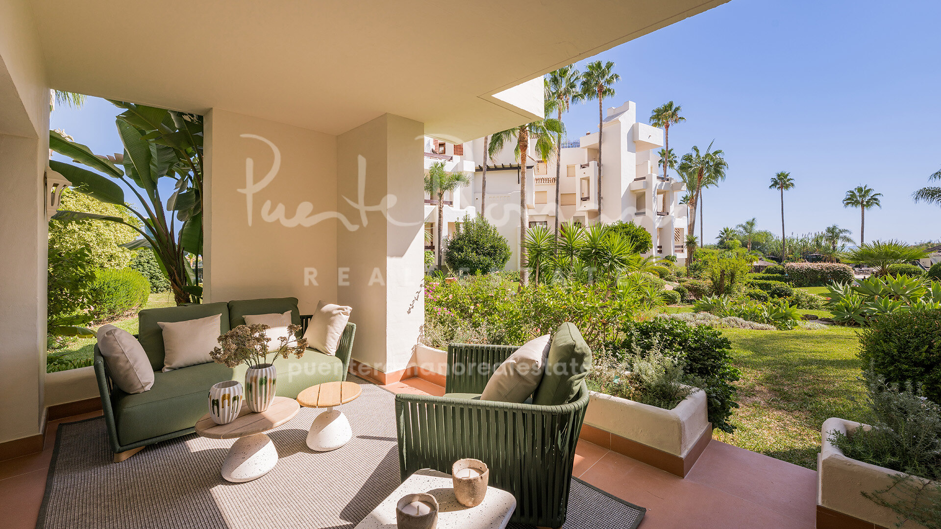 Ground Floor Apartment with sea and garden views in Bahia del Velerin, Estepona