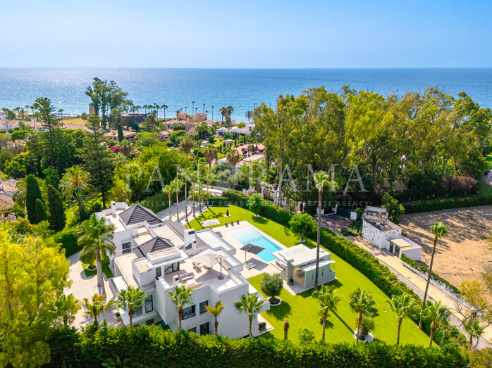 Elegant beachside villa in Guadalmina baja with exceptional privacy and contemporary design