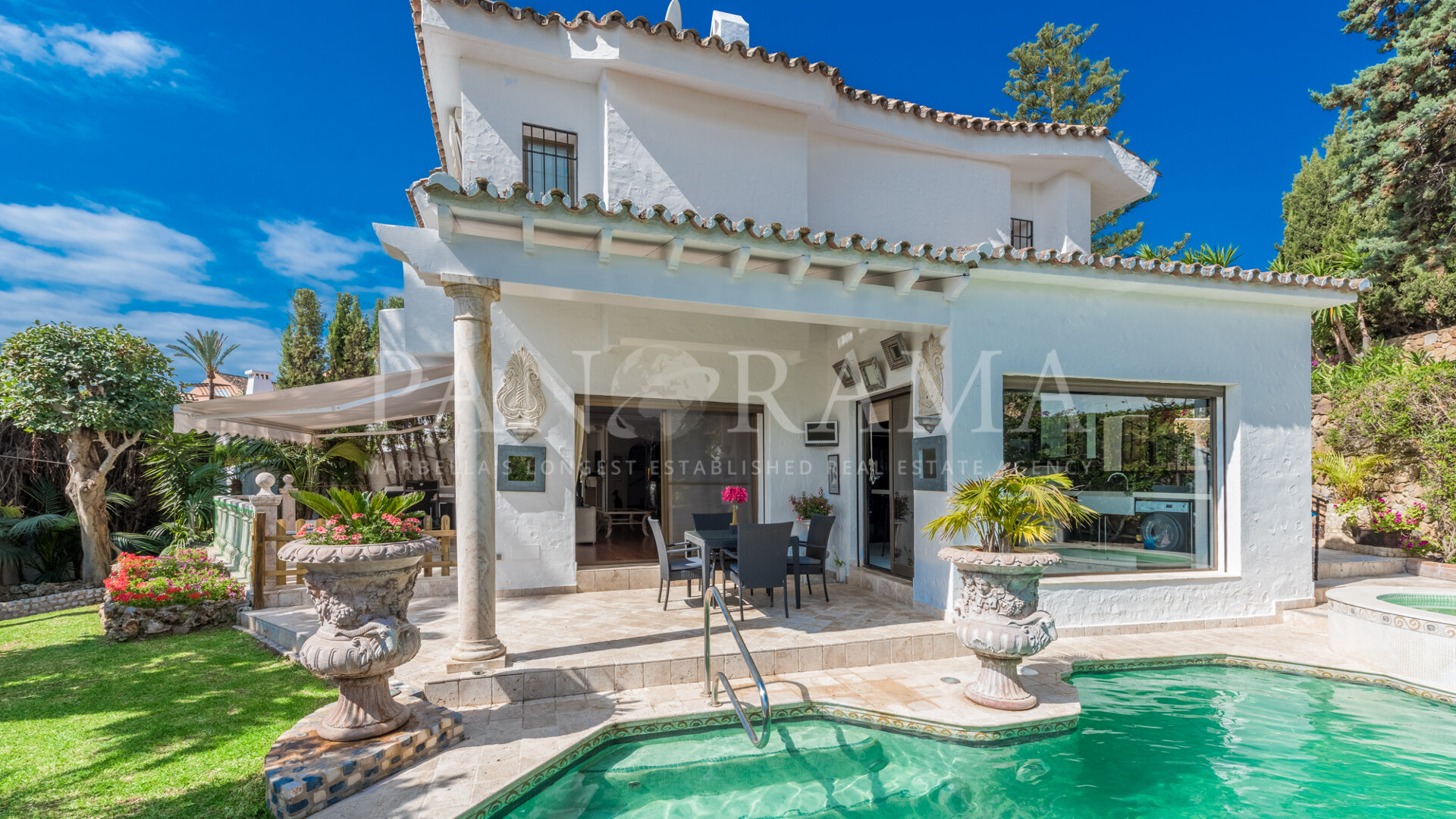 Charming semi-detached villa with private pool in prestigious El Ancón Sierra, on Marbella's Golden Mile