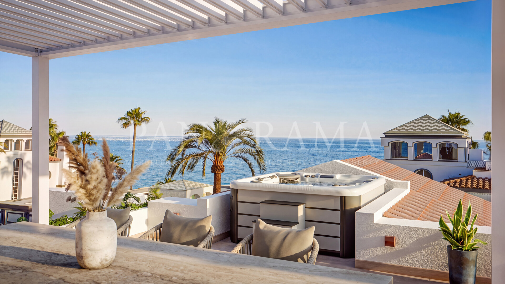 Duplex penthouse apartment with sea views and private wellness terrace