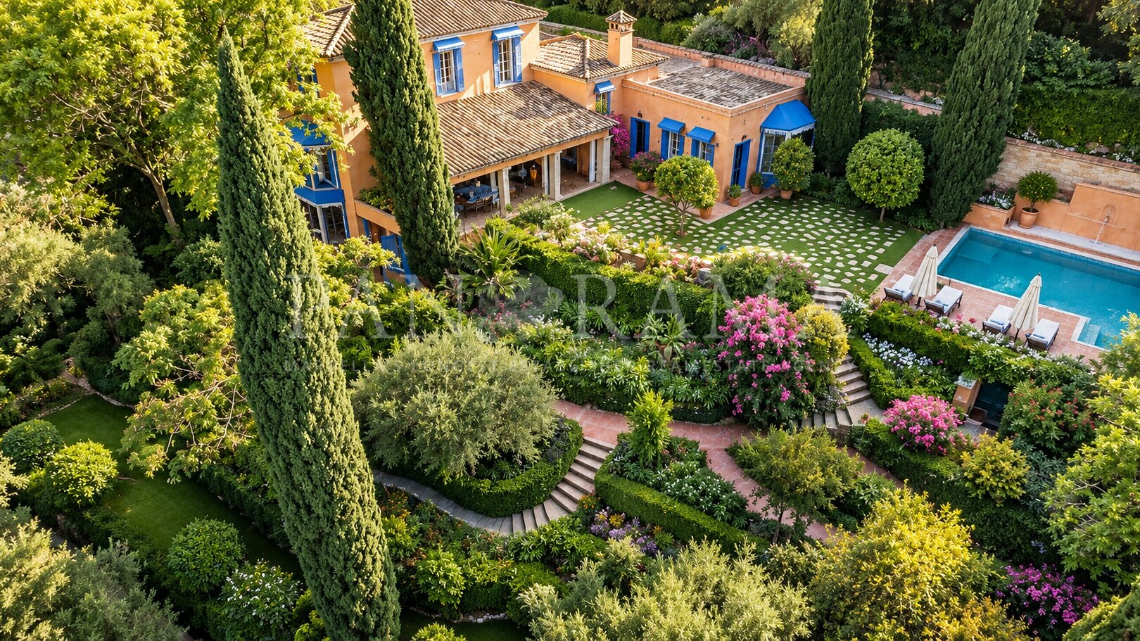 Finca Santa Elena: Exclusive mediterranean estate with botanical gardens beside the river in the heart of Benahavís centre