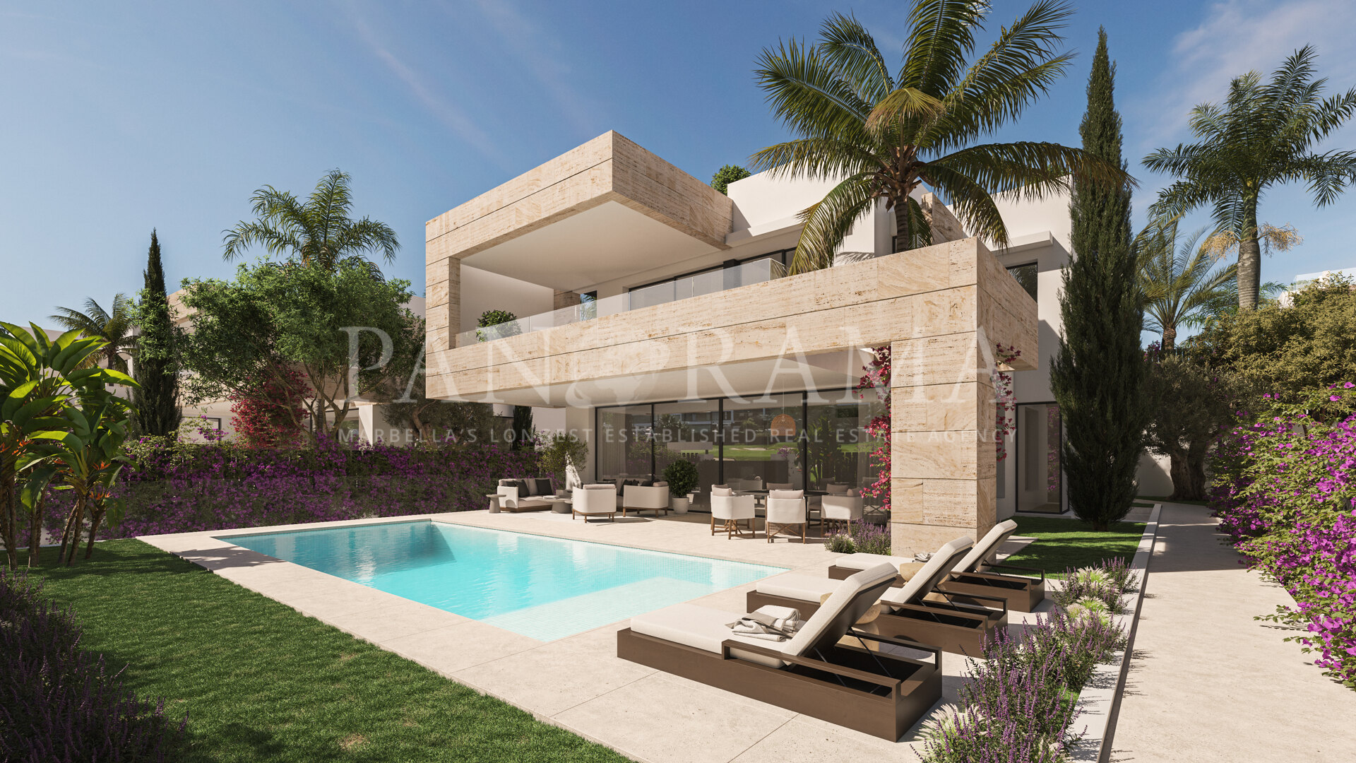 New construction of 14 detached villas with pool in El Campanario, Estepona