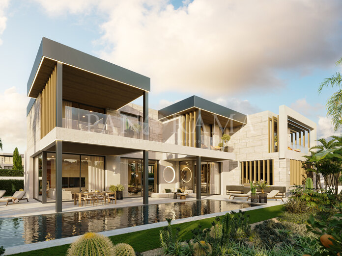 Neue zeitgenössische Villen in El Paraíso mit Meerblick und nahegelegenen Annehmlichkeiten