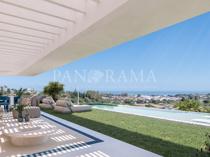 Refined duplex groundfloor apartment with private pools in Puerto de Los Almendros, Benahavís