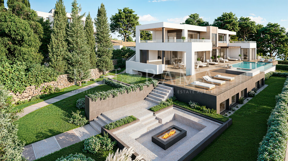 Luxury villa under construction with sea and La Concha views in the Golf Valley