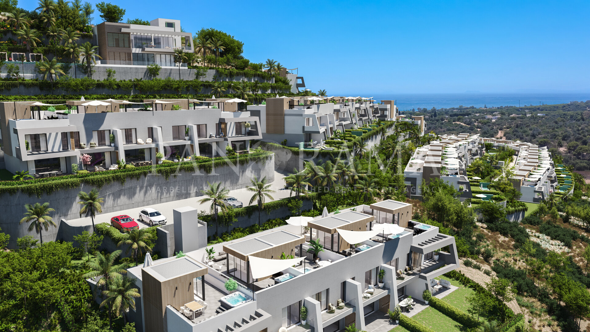 Zeitgenössische Villen mit Panoramablick in Elviria, Marbella