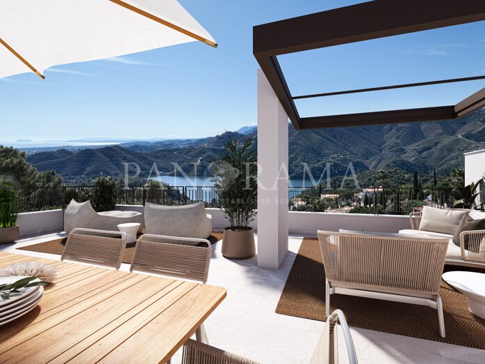 Espectacular apartamento en primera planta con vistas al mar en un nuevo proyecto en Almazara Views, Istán